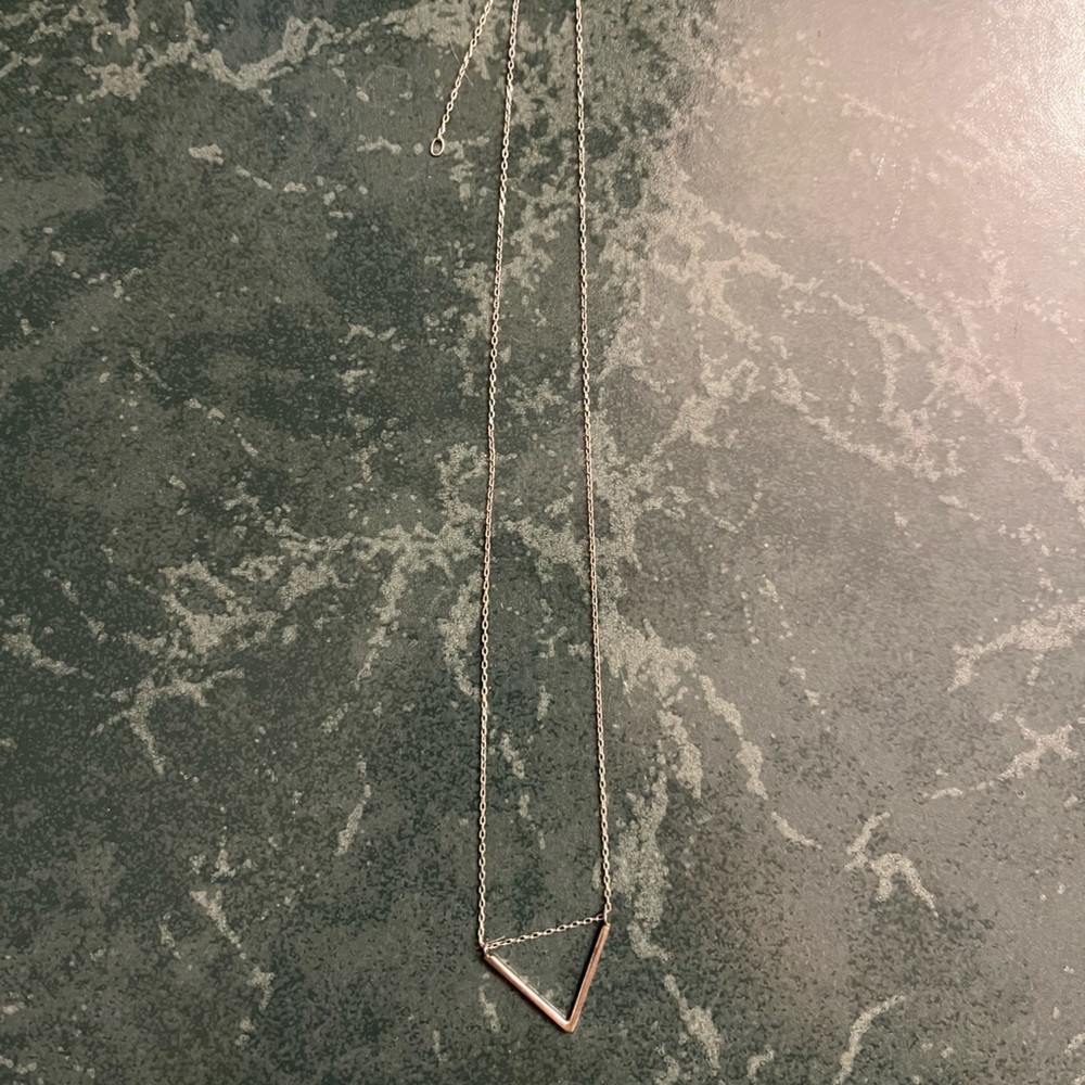 Silver American Eagle Triangle Necklace